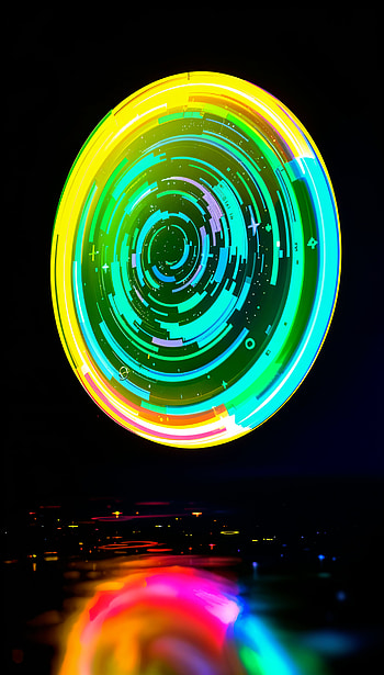Frisbee Vortex: A Dynamic , Abstract, Digital Art, colorful HD phone wallpaper
