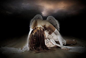 Tango of my soul, sad, flor, cry, angel, on HD wallpaper