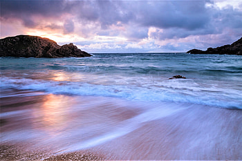 Beach Cloud Earth Horizon Ocean Purple Sea, beach, nature, sea, ocean, clouds, horizon HD wallpaper
