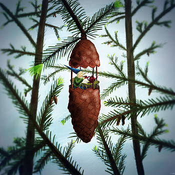 Art, Forest, Gnome, Cone, Bump, Coziness, Comfort, Tea Drinking, Tea Party HD phone wallpaper