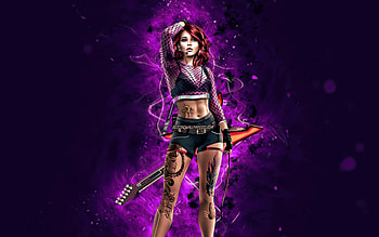 Rockerboy, , violet neon lights, Cyberpunk 2077, RPG, fan art, Cyberpunk 2077 characters, Rockerboy Cyberpunk HD wallpaper