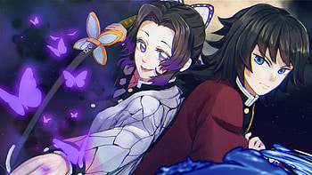 GiyuShino Giyuu Tomioka Shinobu Kochou Demon Slayer Kimetsu no Yaiba HD wallpaper