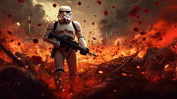 Stormtrooper In War With Explosions, stormtrooper, movie, Star Wars HD wallpaper