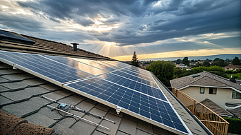 Stunning Solar Panel View - Ultra, solar panel, rooftop, sunrise, cloud HD wallpaper