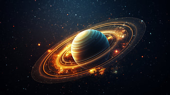 Saturn Planet in Starry Galaxy, Sci Fi, Saturn HD wallpaper