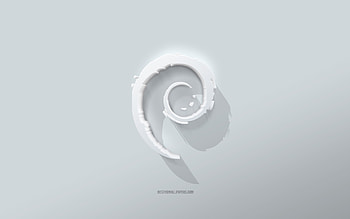 Debian logo, white background, Debian 3d logo, 3d art, Debian, 3d Debian emblem HD wallpaper
