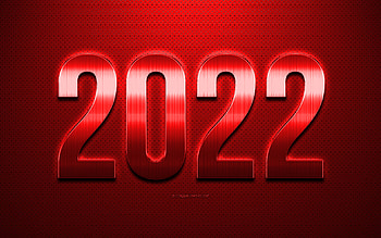 2022 New Year, Red 2022 background, Happy New Year 2022, red leather texture, 2022 concepts, 2022 background, New 2022 Year HD wallpaper