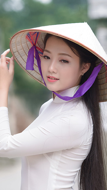 bokeh, Vietnamese, Ao Dai, woman, asian HD phone wallpaper