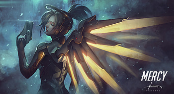 Mercy Overwatch Fantasy Art, mercy-overwatch, games, digital-art, artist, artwork, fantasy-girls HD wallpaper