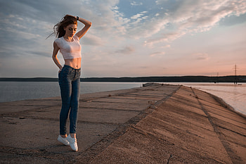 Women Fit Model Outdoor, girls, model, outdoors HD wallpaper