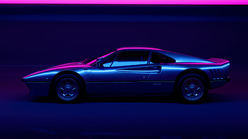 Vaporwave Black Coupe Car Vaporwave Motor Vehicle HD wallpaper