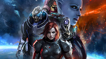 Mass Effect Heroes: Ultra of Garrus, Tali, and Wrex, video game, Mass Effect, Garrus Vakarian, Tali'Zorah, Urdnot Wrex HD wallpaper