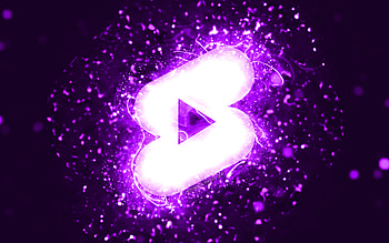 Youtube shorts violet logo, , violet neon lights, creative, violet abstract background, Youtube shorts logo, social network, Youtube shorts HD wallpaper