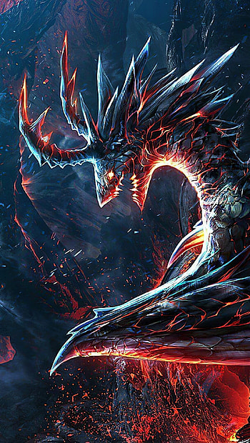 Burning dragon, Ultra , resolution, Intense flames HD phone wallpaper