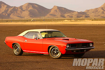 Plymouth Cuda, 1973, white top, red, mopar HD wallpaper