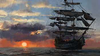 Skull And Bones E3 Artwork, skull-and-bones, 2017-games, games, ps-games, pc-games, xbox-games, pirates, ship, artwork, digital-art HD wallpaper