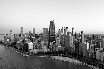 Black and White Chicago Skyline, Transformational buildings, Urban essays, Modern architecture HD wallpaper