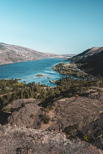 Nature, Rivers, View From Above, Coast, Hills HD phone wallpaper