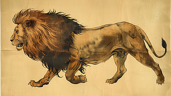 Majestic Lion Illustration, Animal, lion, illustration HD wallpaper
