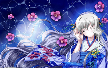 Anime, Girl, Hair, Kimono, Wind HD wallpaper