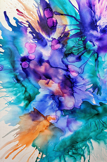 Splash painting, blue-green texture, art HD phone wallpaper