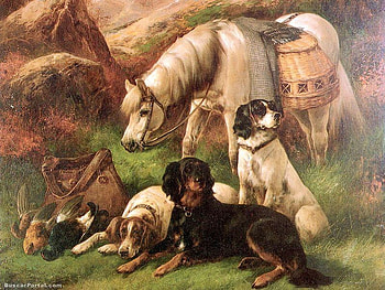 Job Well Done, horse, birds, loyal, bag, dogs, basket, kill, hunt, job, obedience HD wallpaper