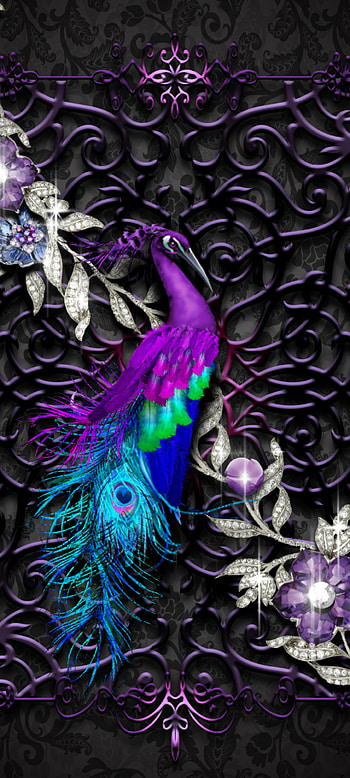 Rainbow Peacock, bride, beautiful, magenta, diamond, flowers, pink, purple, colorful HD phone wallpaper