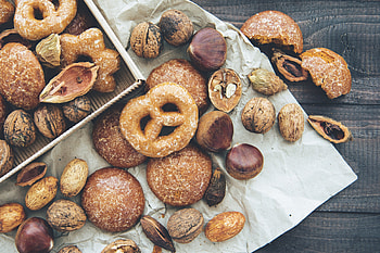 Food, Cookies, Chestnuts, Peanut, Pretzels HD wallpaper