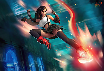Tifa Lockhart Kicking , tifa-lockhart, final-fantasy, games, artstation HD wallpaper