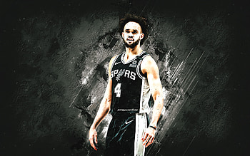 Derrick White, San Antonio Spurs, NBA, American Basketball Player, Black Stone Background, Basketball, National Basketball Association, USA HD wallpaper
