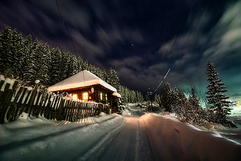Winter Nights, Nights, Nature, Winter, snow HD wallpaper