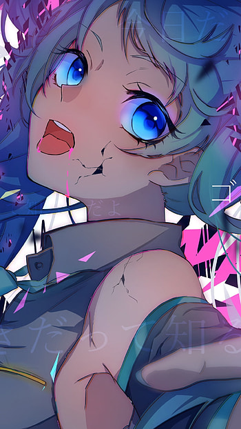 Hatsune Miku, blush, heads, dress, blue eyes, twintails, blue hair, long hair, Hatsune Miku, Anime, Vocaloid HD phone wallpaper