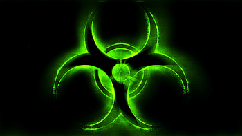 Glowing, Green Biohazard HD wallpaper