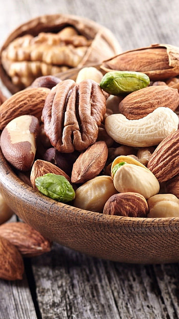 Nutty feast, Wholesome nourishment, Healthy indulgence, Natural flavors HD phone wallpaper