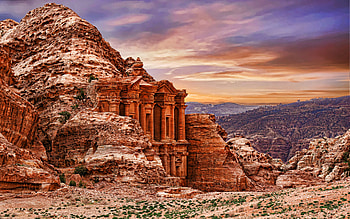 Ad-Deir, , desert, Siq Canyon, R, sunset, Petra, Jordan, Asia, beautiful nature HD wallpaper