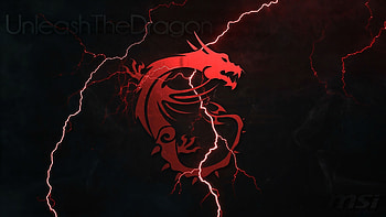 MSI Dragon Logo Lightning HD wallpaper