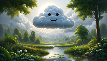 A Happy Raincloud, cloud, rain, smiling, nature, landscape HD wallpaper