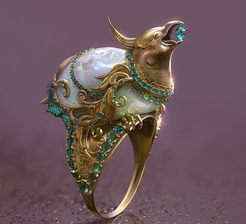 Witch's ring, jewel, frumusete, ring, fantasy, cornacchia art, olga cornacchia, cornacchiaart, witch HD wallpaper