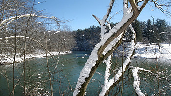 Snowy River, jackson river, river, covington, va, snow, alleghany county, lake moowmaw HD wallpaper