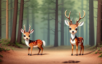 AI Art, cartoon, Animal, deer HD wallpaper