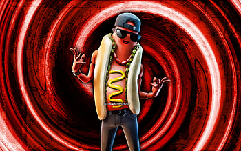 The Brat, red grunge background, Fortnite, vortex, Fortnite characters, The Brat Skin, Fortnite Battle Royale, The Brat Fortnite HD wallpaper