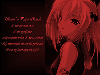 Manga Girl Papa Roach BlackRed, blackred, papa, girl, roach, manga HD wallpaper