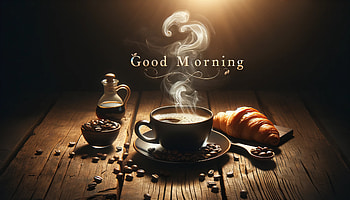 Good Morning Coffee and Croissant, good morning, coffee, croissant, breakfast, still life HD wallpaper