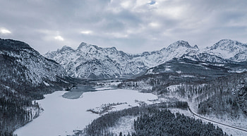 Winter, Nature, Mountains, Snow, Lake, Austria, Almsee HD wallpaper