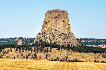 Devil's Tower, Wyoming, nature, field, tower, usa HD wallpaper