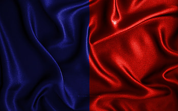 Cagliari flag, , silk wavy flags, italian cities, Flag of Cagliari, fabric flags, Day of Cagliari, 3D art, Cagliari, Europe, cities of Italy, Cagliari 3D flag, Italy HD wallpaper
