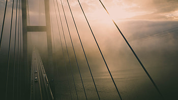 Aerial View Of Bridge Misty Water, bridge, graphy, graphy HD wallpaper