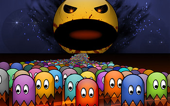 Pacman Carnage, ghosts, classics, aracde, pacman HD wallpaper
