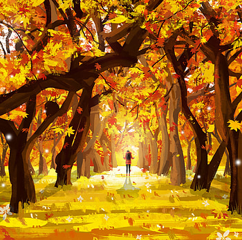 Art, Autumn, Leaves, Lonely, Alone HD wallpaper
