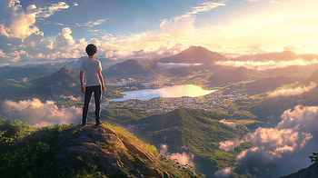 Man standing, AI Art, Anime HD wallpaper